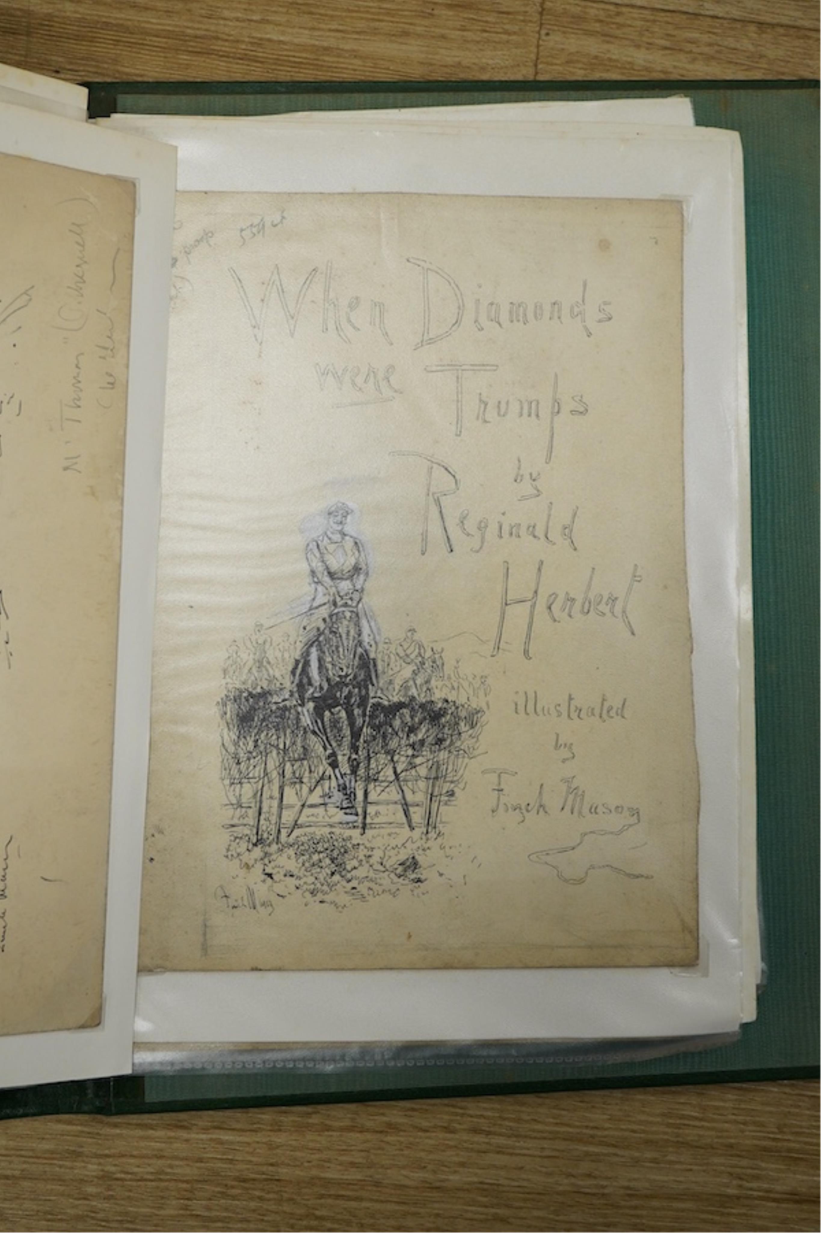 George Finch Mason (1850-1915), a large collection of predominantly ink sketches, mostly horse racing interest and portrait caricatures, many arranged in albums to include 'The donkey beats the duke' and 'When diamonds w